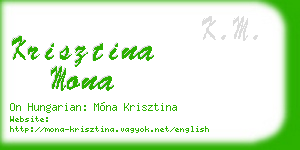 krisztina mona business card