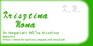 krisztina mona business card